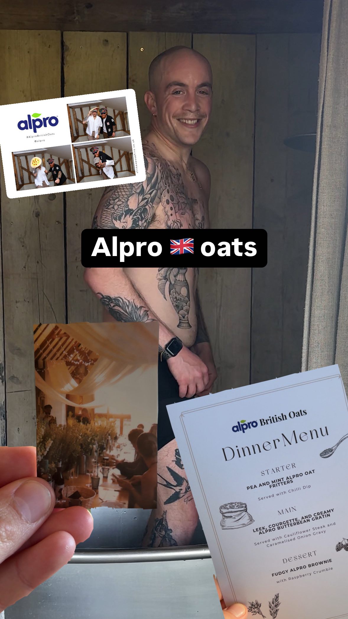 Instagram post by @benrebuck for Alpro. Caption reads: AD 🌾 Alpro’s British Oats 🇬🇧 I was invited out....