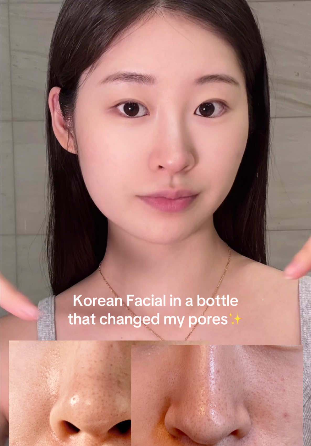 TikTok post by @minseonk1m for Glow Recipe. Caption reads: [...] pores & hydrates at the same time?✨....
