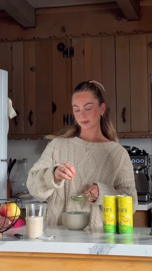 Instagram post by @intunewithalexa for Drink Juni. Caption reads: @drinkjuni new Lemonade Iced Tea is PERFECT on its....