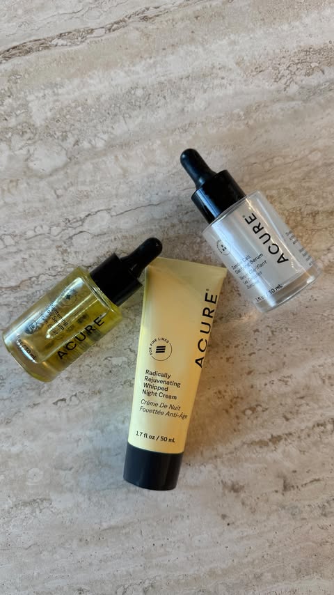 Instagram post by @ashleydianeevans for ACURE. Caption reads: Winter skin care routine with Acure Beauty use....