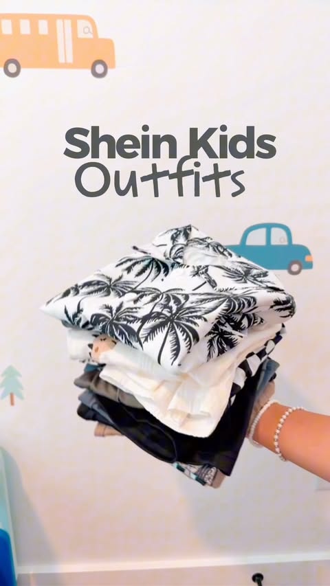 Instagram post by @arybindrup for SHEIN KIDS. Caption reads: Too many cute outfits… not enough days. ☀️😎....