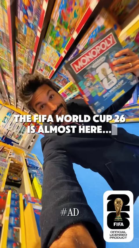 Instagram post by @the.dad.vibes for Smyths Toys Superstores. Caption reads: #ad Not long until the FIFA World Cup 2026 kicks....