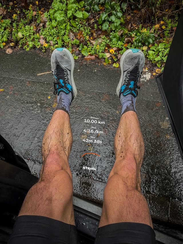 Instagram post by @calisthenics_runner for Strava. Caption reads: Another test run to test the right foot 🙌 I’m....