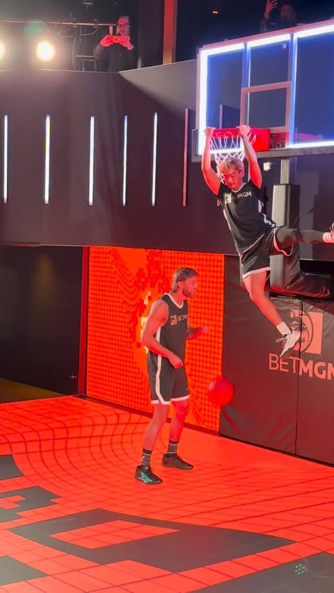 Instagram post by @dom.dunks for BetMGM. Caption reads: [...] (‭‭‭1 Samuel‬ ‭16‬‬:‭7‬) @betmgm #viral....