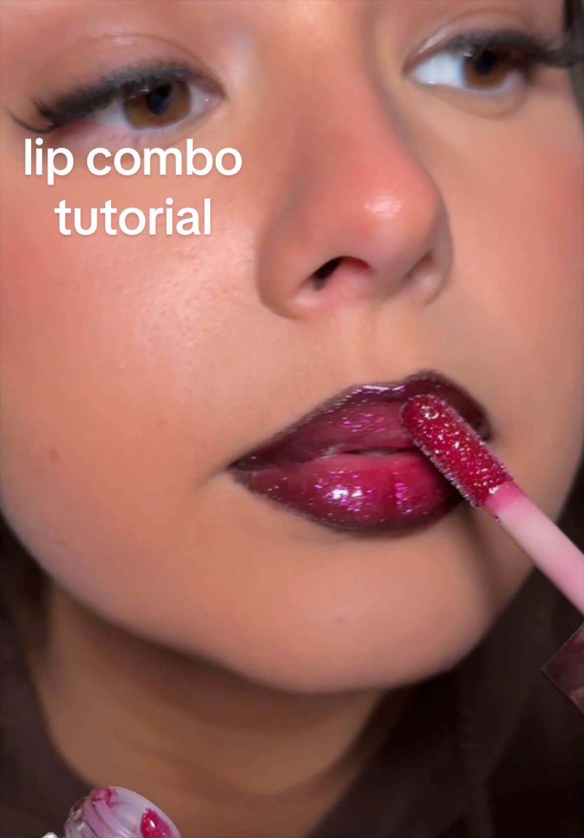 TikTok post by @whor3chata_ for Fenty Beauty. Caption reads: How to create a lip combo tutorial @Fenty Beauty....