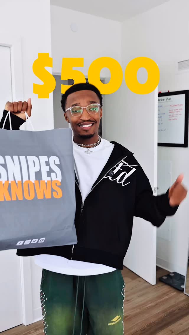 Instagram post by @nxlgabe for Snipes USA. Caption reads: Today’s the day!! Check my story throughout the....