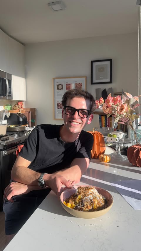 Instagram post by @ryannordheimer for Ray-Ban. Caption reads: zucchini and saffron tagliatelle 🍝 
My goal with....