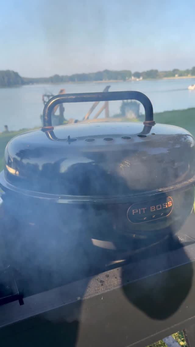 Instagram post by @grubwithjus for Pit Boss Grills. Caption reads: 🔥 My FAVORITE grill I own — the @pitbossgrills....