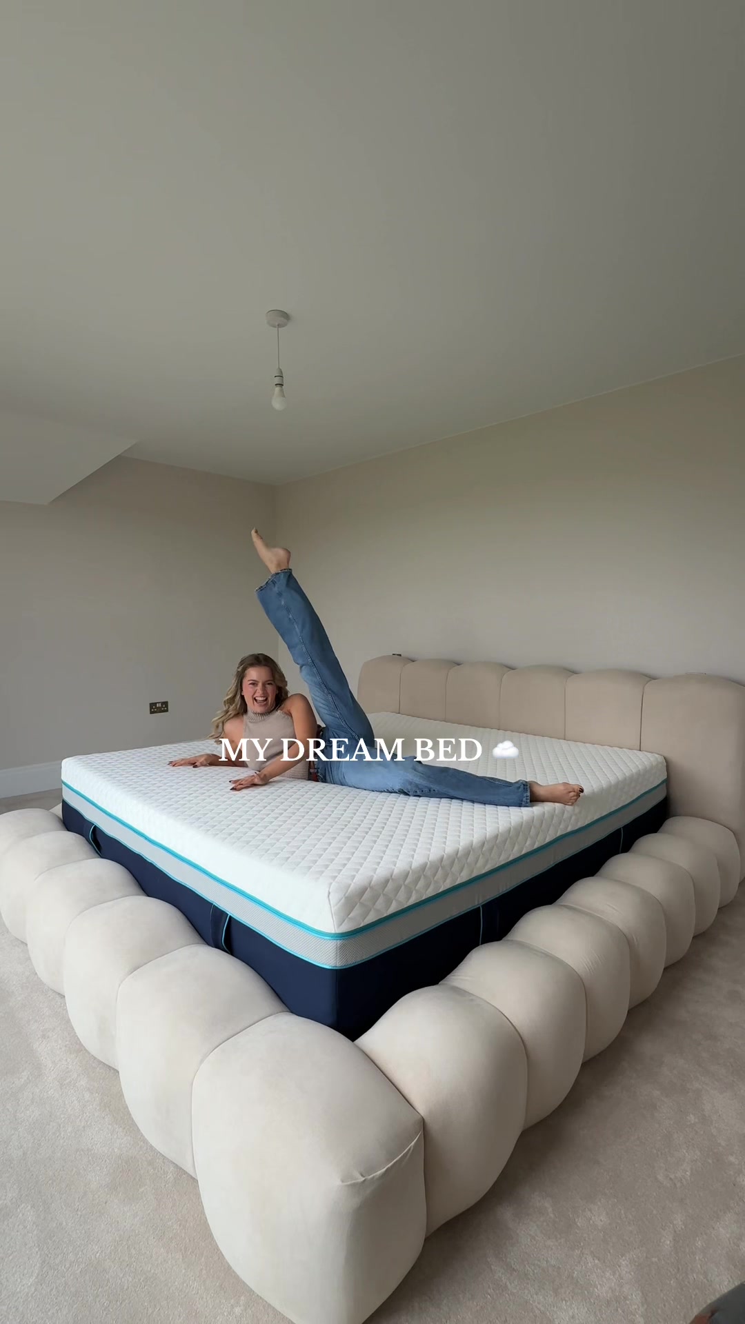 TikTok post by @tashaghouri1 for Simba Sleep. Caption reads: [...] with her dream mattress thanks to @Simba....