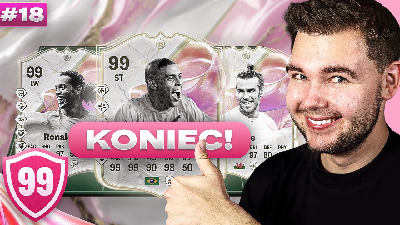 YouTube post by @PLKD for R-GOL. Caption reads: THANK YOU, IT'S OVER! - FC25: CLUB 99 [#18].