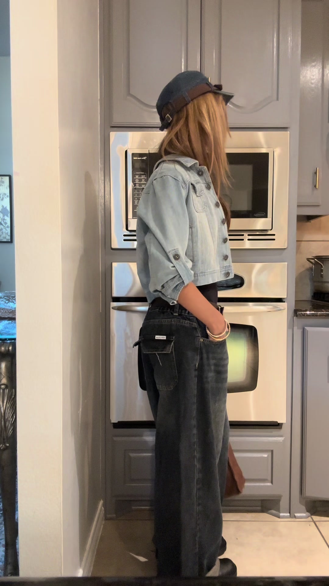 TikTok post by @m8llna for Emmiol. Caption reads: THE Perfect jeans for fall :3 @EMMIOL Denim #fall....