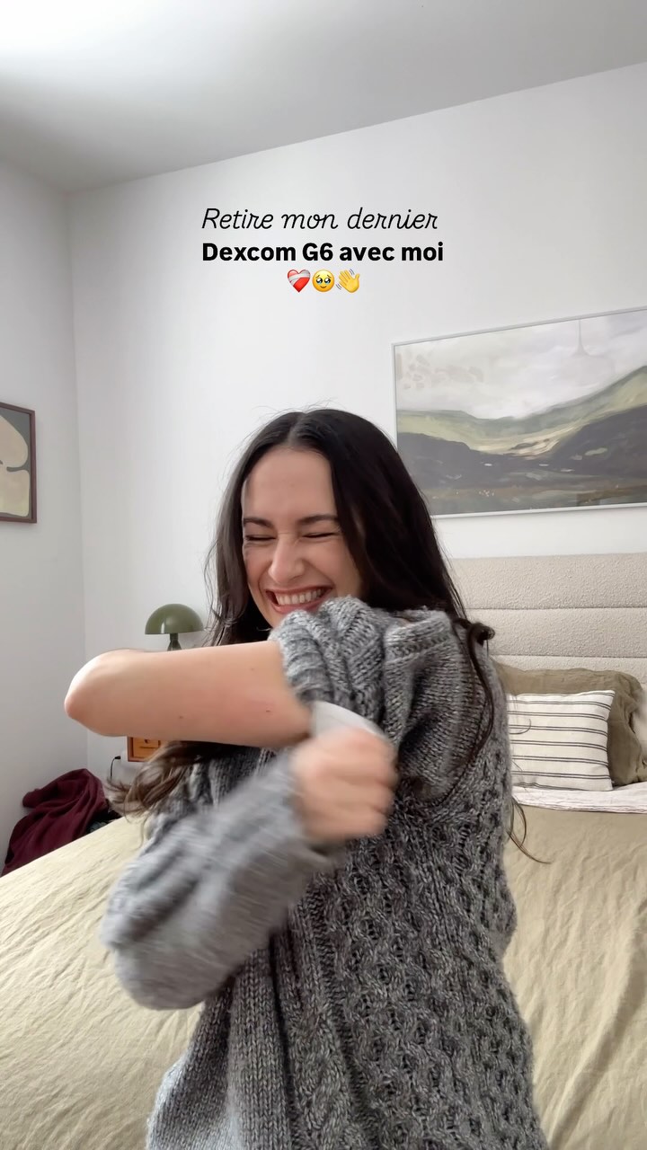 Instagram post by @milataillefer for Dexcom. Caption reads: #PUB J’ai écoulé tous mes G6, alors c’est l’heure....