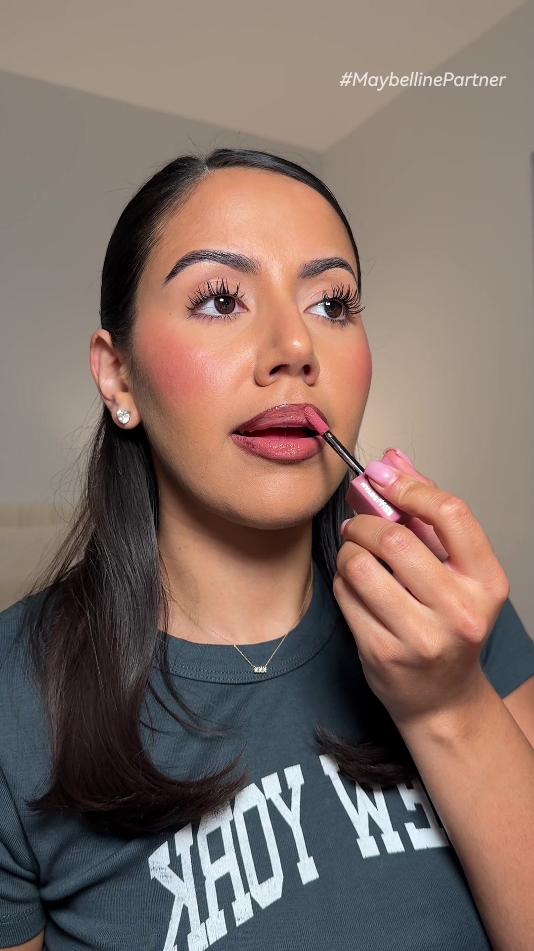 TikTok post by @ohmyletto_ for Maybelline. Caption reads: These @Maybelline NY Super Stay Teddy Tints are so....