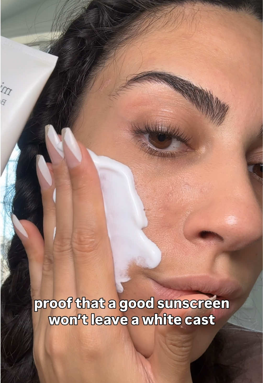 TikTok post by @beautybyminks for mixsoon US. Caption reads: No white cast here!! 🥰@mixsoon_us Bean Sun Serum....