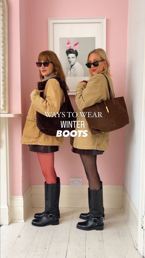 Instagram post by @belleandbunty for Next Press. Caption reads: 👢Ways to Wear Winter Boots! 👢A spot of boot....