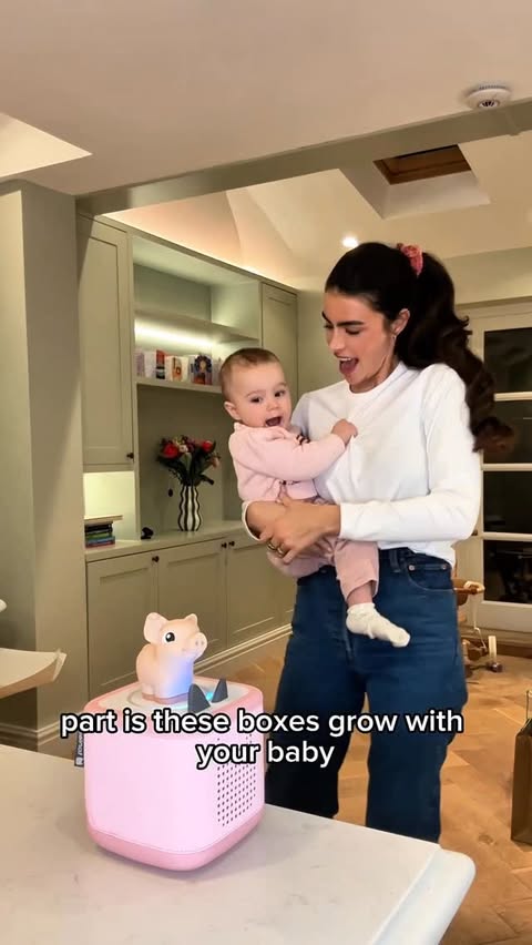 Instagram post by @georgiahabboo for tonies. Caption reads: I can’t believe Bella is one and is old enough to....