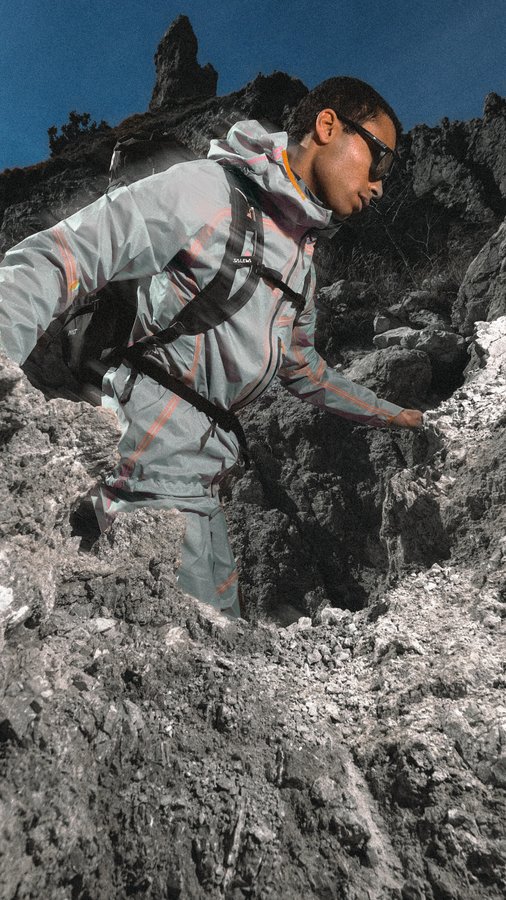 Instagram post by @__drlv__ for SALEWA. Caption reads: Introducing NXT, @Salewa’s answer to the question....