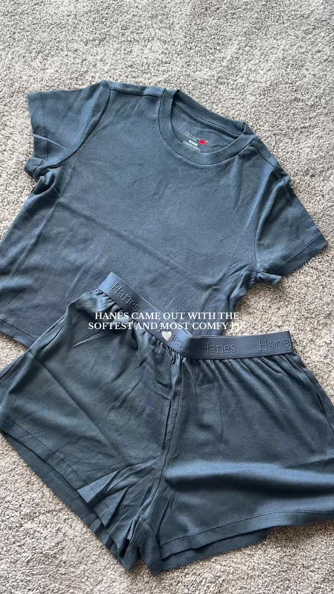 TikTok post by @tabitha_gonzalez for Hanes. Caption reads: Hanes for women?! SO comfy 😍 @Hanes  #hanespjs....