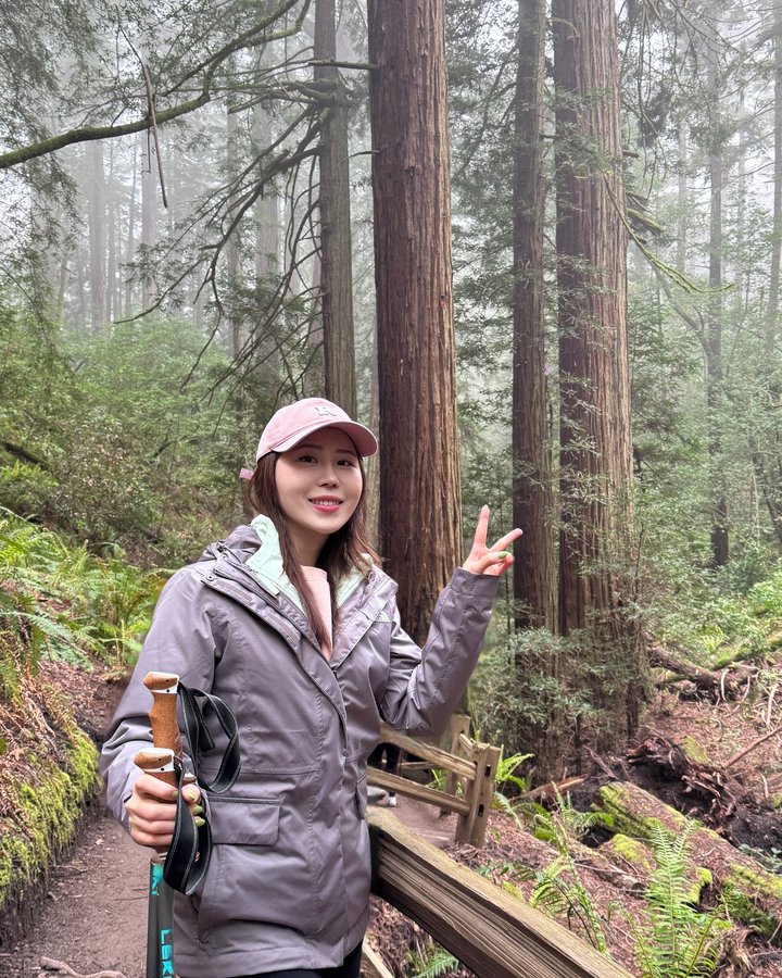 Instagram post by @queena_song for Backcountry. Caption reads: View at the forest 🌳🥰 . . . . . . . . . . . . .....