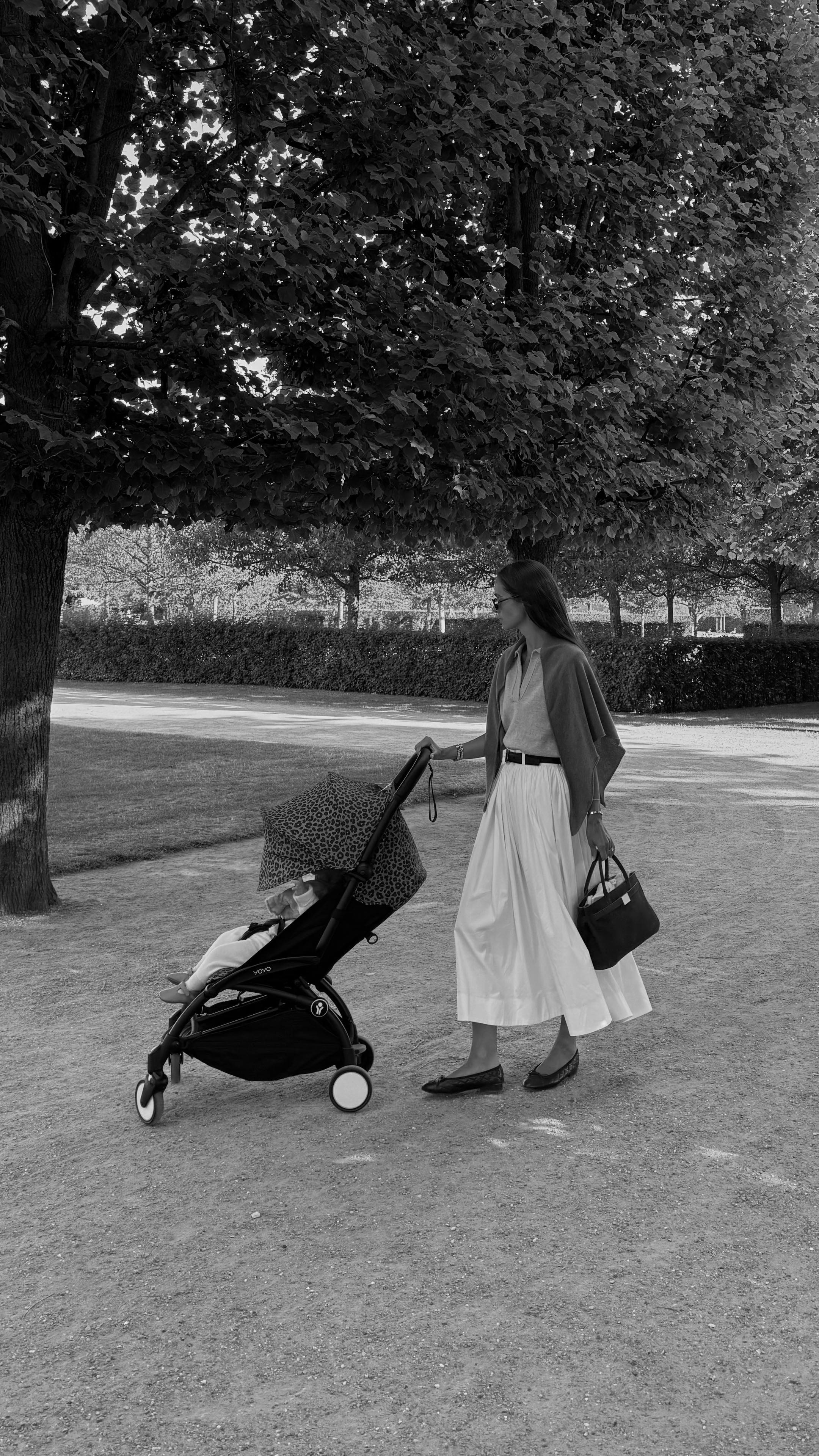 Instagram post by @mariakragmann for Stokke. Caption reads: I love walking around in my favorite city,....