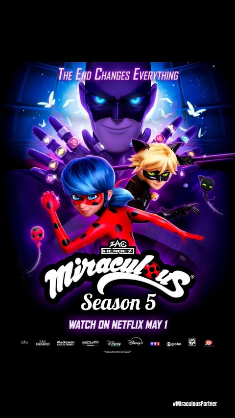 Instagram post by @play.eat.smile for Miraculous Ladybug. Caption reads: Netflix’s Miraculous Season 5 is finally here 🐞✨....