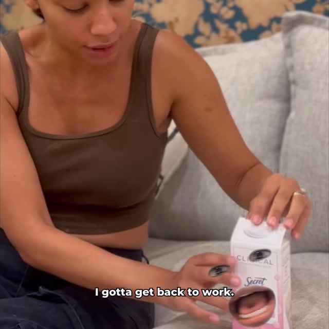 Instagram post by @tiffani.charisse for Secret Deodorant. Caption reads: #ad @secretdeodorant Secret Clinical Deodorant....