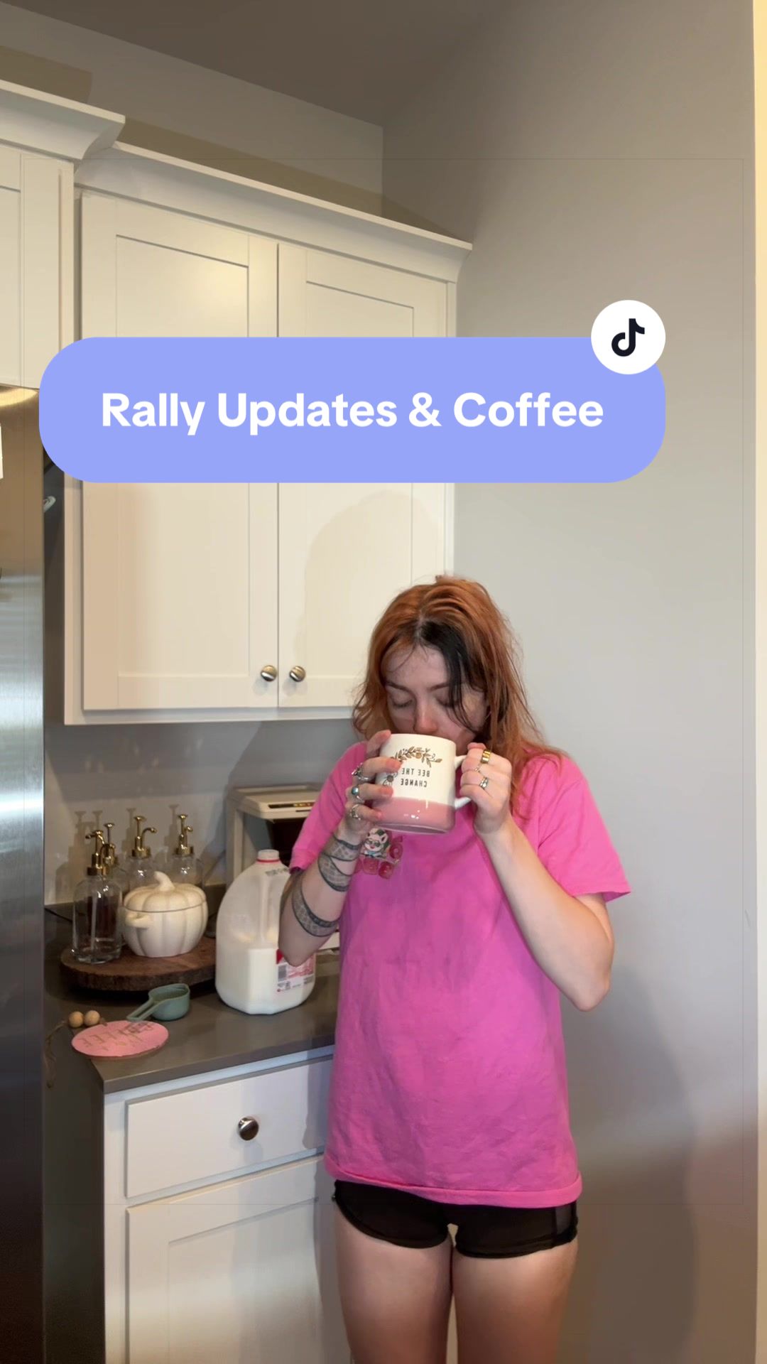 TikTok post by @crunchymomsourdough for Bones Coffee Company. Caption reads: [...] #coffee #news #update #rally @Bones Coffee....