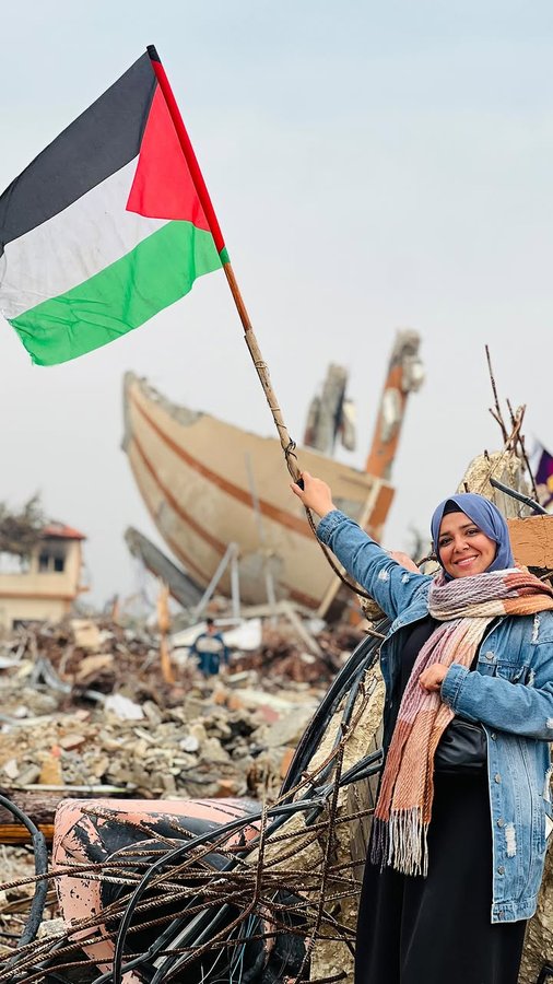 Instagram post by @_doaa_mohammad for Wear The Peace. Caption reads: Palestine is in our hearts as long as we live✌️🫀.