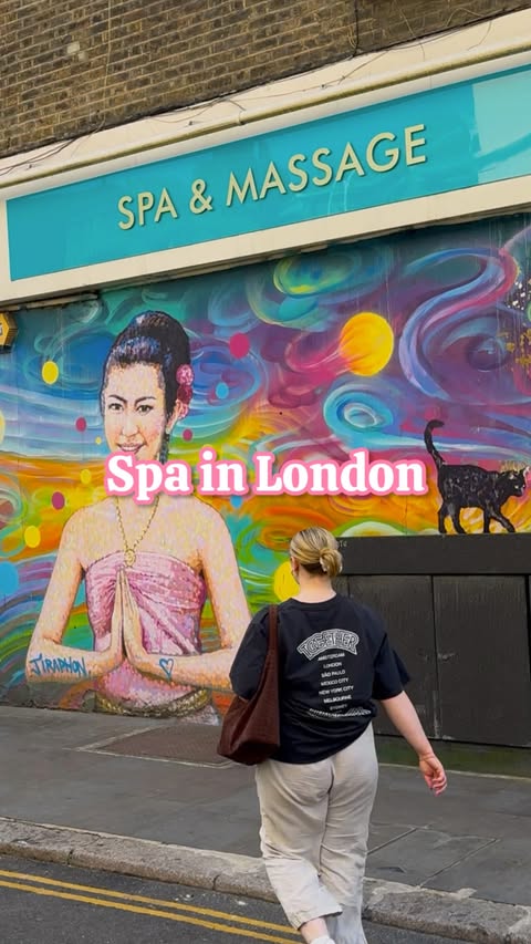 Instagram post by @embothevego for Spa & Massage. Caption reads: rich in life because @spamassageuk is right on my....
