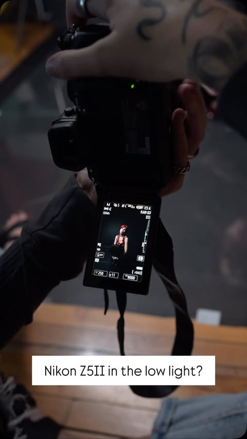 Instagram post by @quinlyntoshphoto for NikonUSA. Caption reads: So how does the Z5II do in low light?? @nikonusa....
