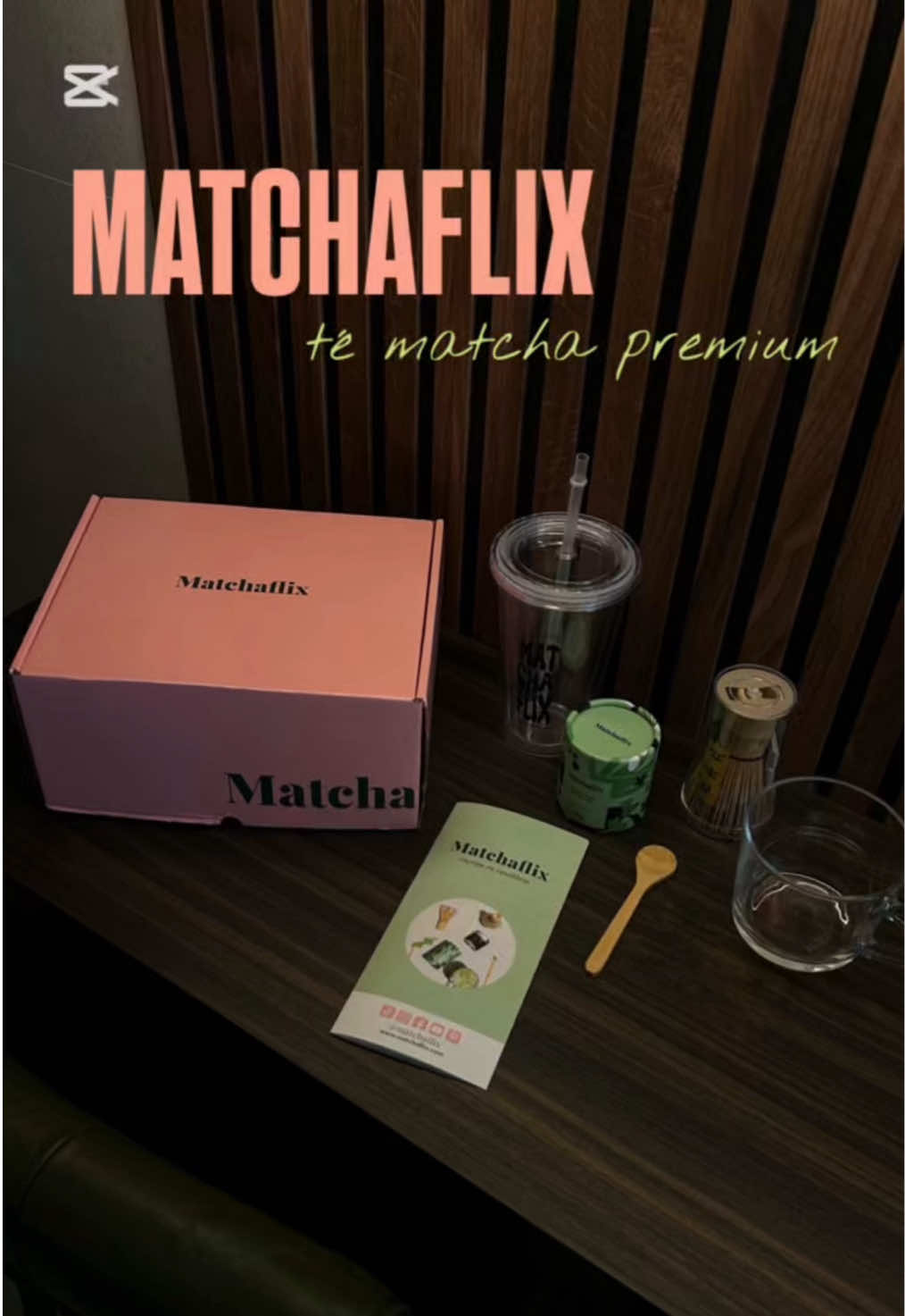 TikTok post by @ainhoitaa_566 for Matchaflix. Caption reads: Probando el matcha premium de @Matchaflix 🍵💚....