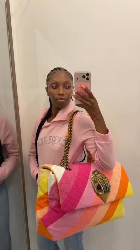 Instagram post by @ishamoywilliams for Kurt Geiger. Caption reads: [...] Kurt bag I’ve ever seen 😍 #kurtgeiger....