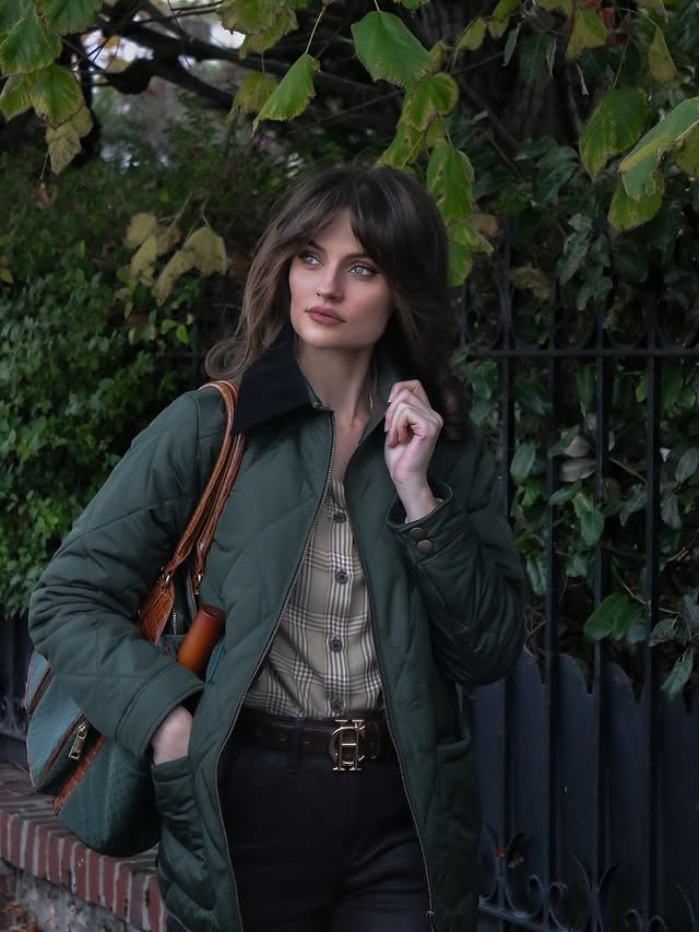 Instagram post by @minakshi.mahta for FAIRFAX & FAVOR. Caption reads: Countryside style in the street 🤎 

Coat....