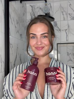 TikTok post by @jovalones for Hanni Bodycare. Caption reads: dry skin who thanks to @hanni smooth #hanni....