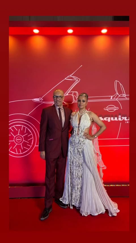 Instagram post by @reshmabl for Four Seasons. Caption reads: Stepping out in style with my dapper husband, Dimi....