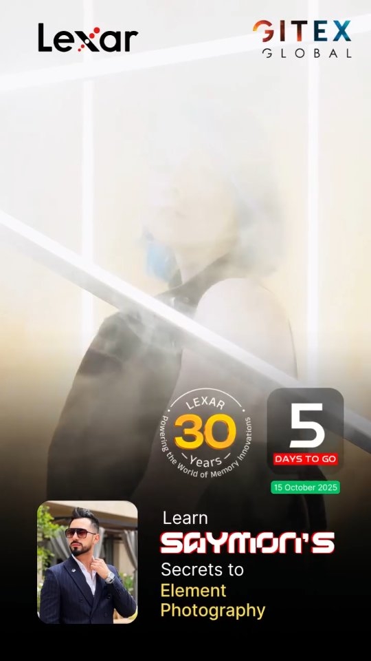 Instagram post by @saymon_studio for Lexar. Caption reads: 🌌 Step into a world of limitless creativity with....