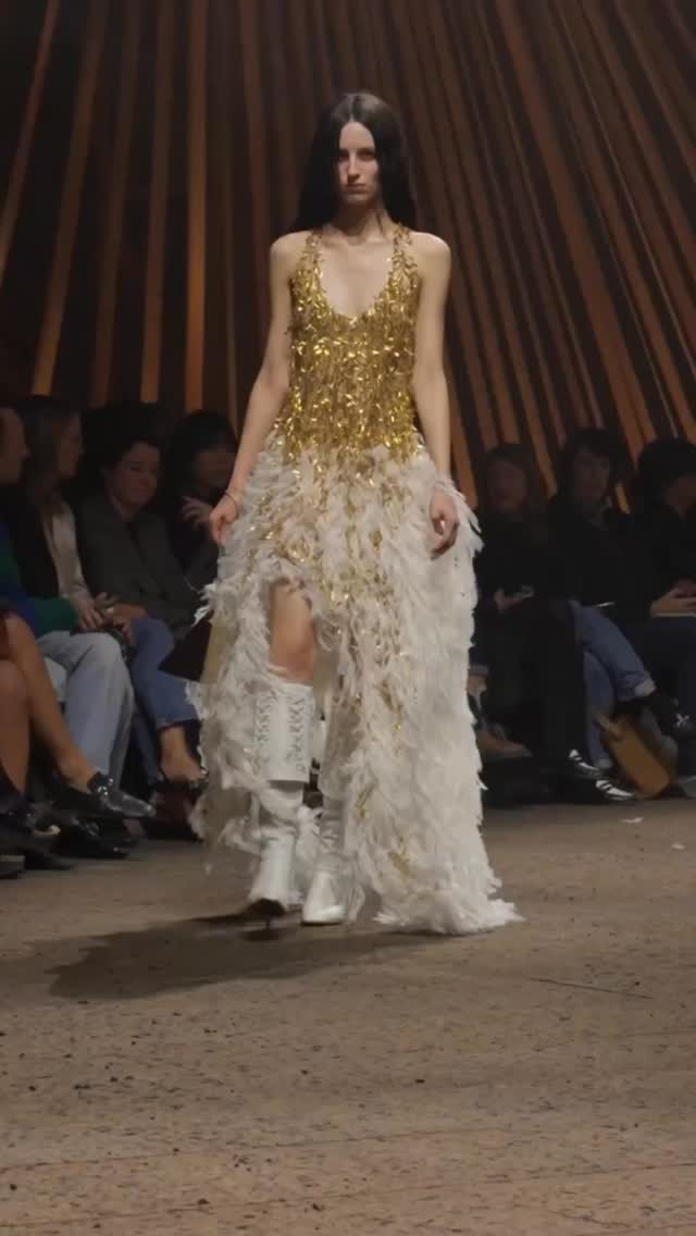 Instagram post by @fashionplutus for Alexander McQueen. Caption reads: McQueen Spring Summer 2026 @alexandermcqueen....