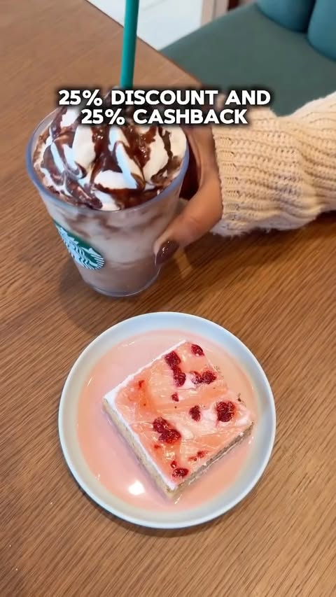 Instagram post by @living_with_perry for Starbucks. Caption reads: This valentine's day get 50% off in Starbucks.....