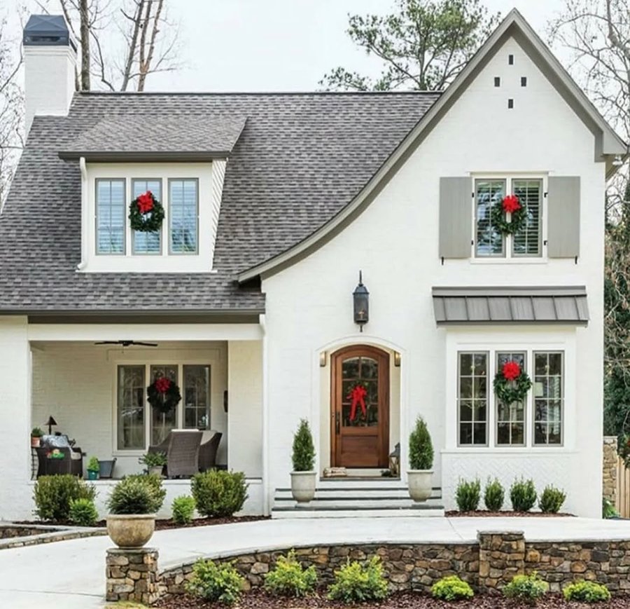 Instagram post by @ansleyrealestate for The Cottage Journal. Caption reads: Just the right amount of #christmasdecor or not....