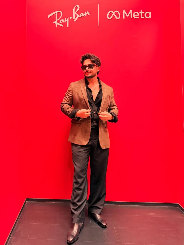 Instagram post by @ritikmahjn for Meta. Caption reads: [...] a crazy night🕶️ @lakmefashionwk @raybanmeta....
