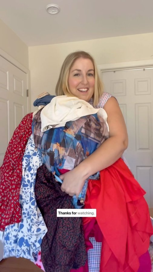 Instagram post by @sass.and.cellulite for Draper James. Caption reads: Long overdue rapid fire try on of some wonderful....