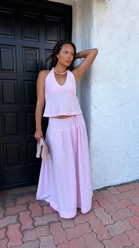 Instagram post by @laurenmailecrane for Free People. Caption reads: Found my set of the summer @freepeople.
