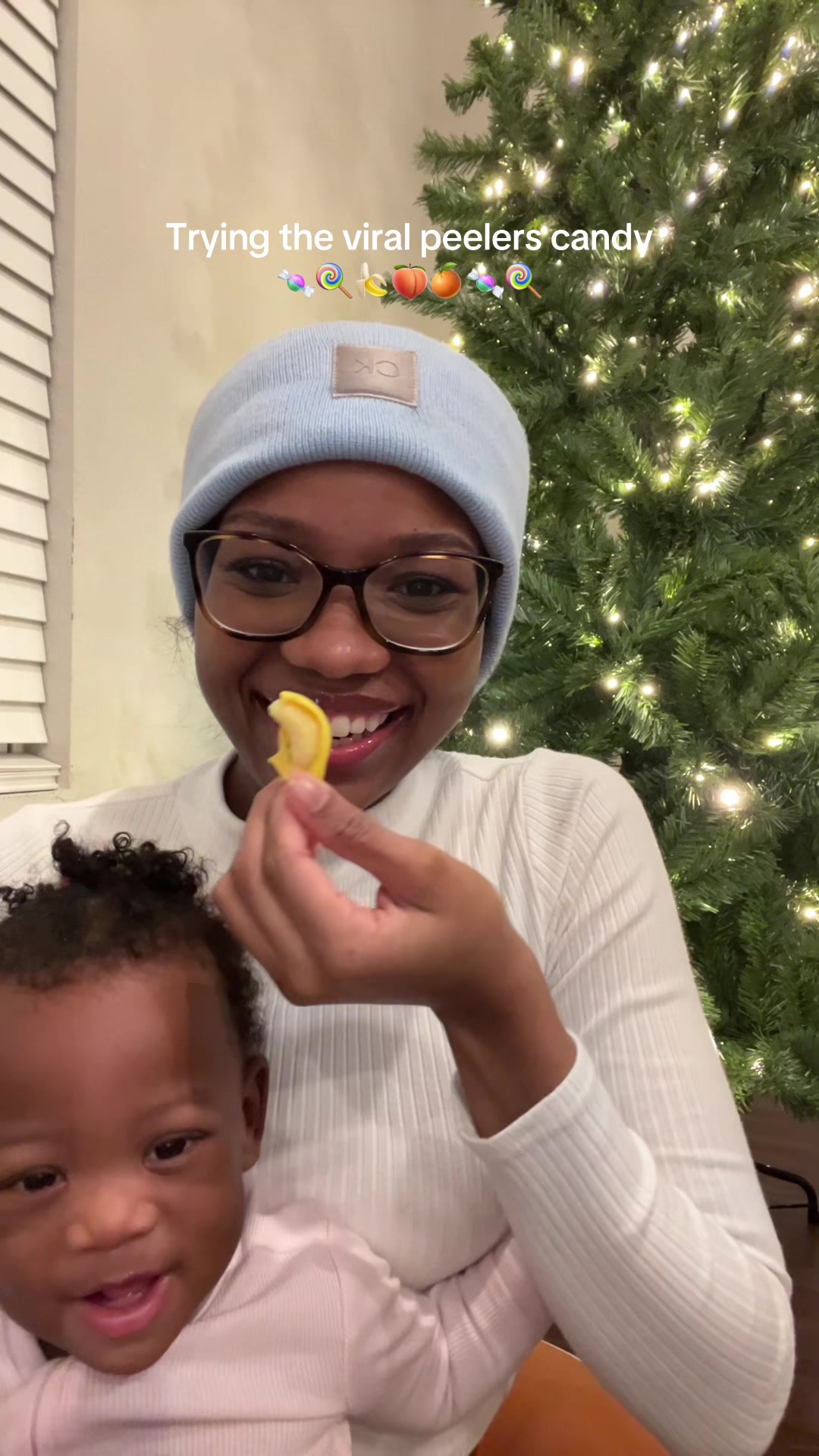 TikTok post by @nyoka.shan for Amos Sweets. Caption reads: Trying the viral peelable gummies 🍇🍬  These were....