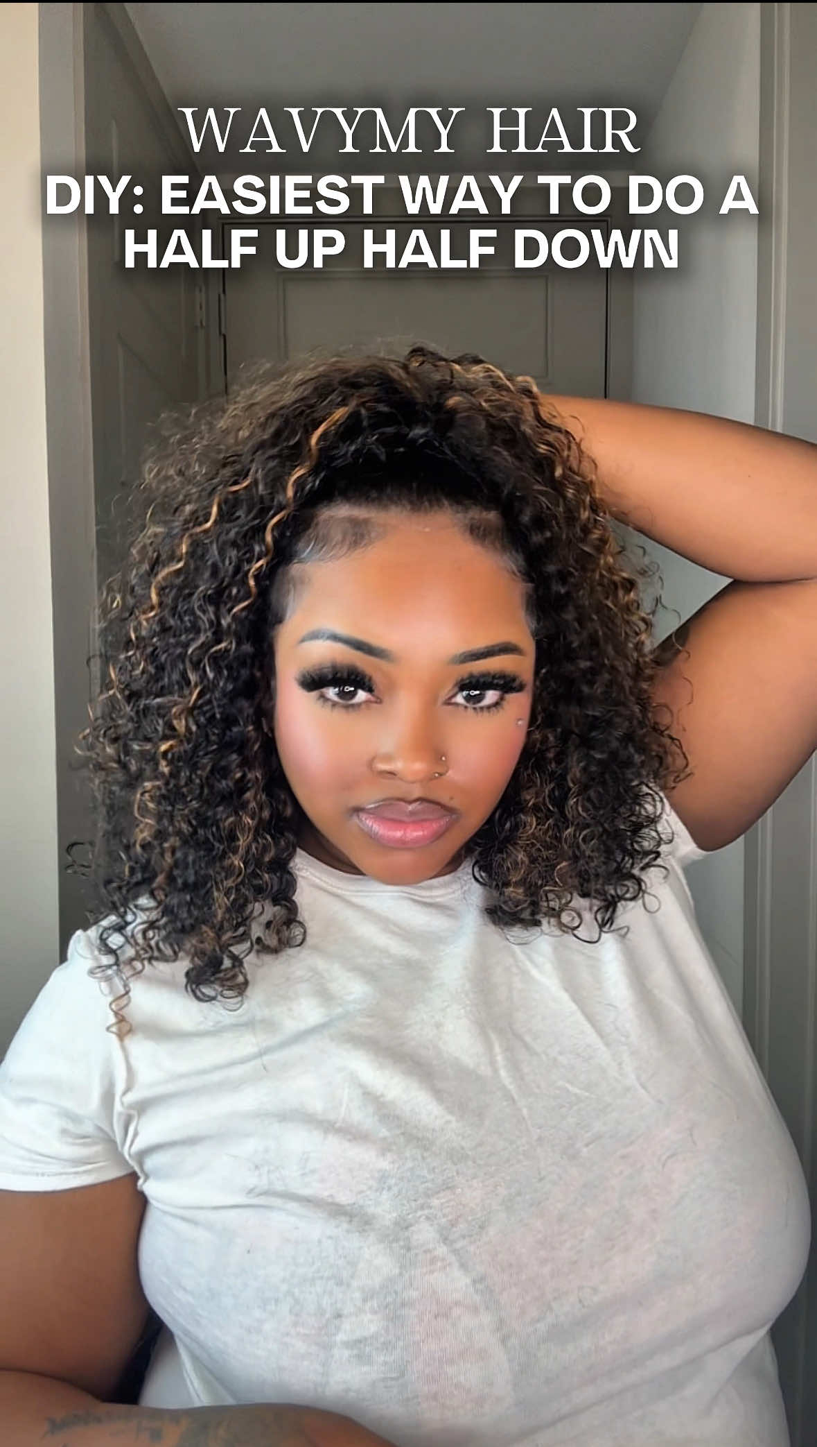 TikTok post by @stylisttraceyshenise for Wavymy Hair. Caption reads: Quickweave for what Wig from @Wavymy hair....