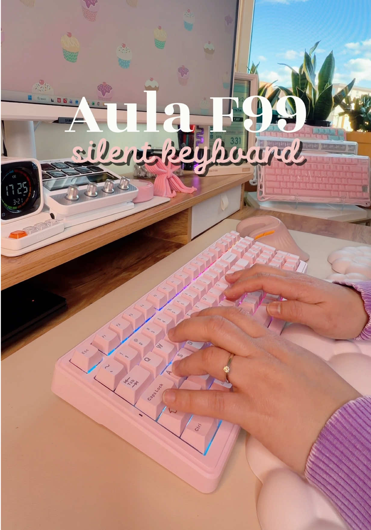 TikTok post by an influencer for Aula. Caption reads: [...] no distractions — just vibes. @Aula @Aula....