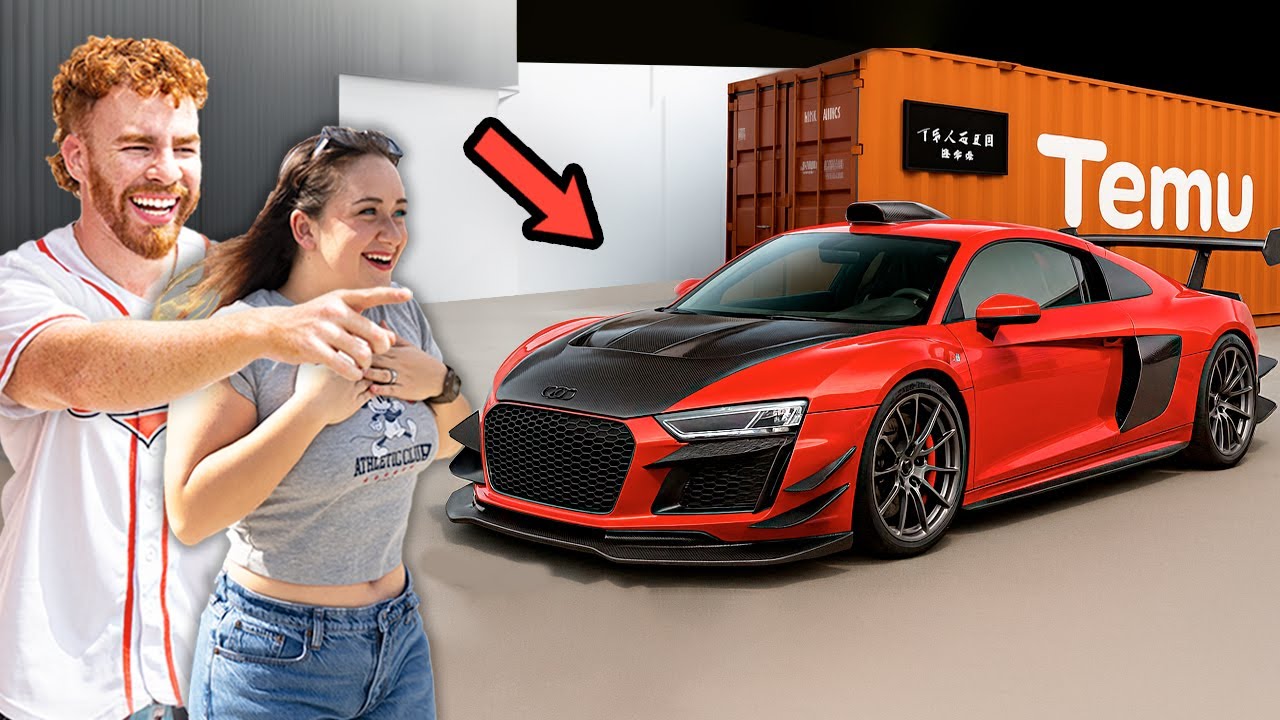 YouTube post by @DannyZee for TripleTen. Caption reads: BUILDING a $150,000 AUDI R8 From TEMU!!.