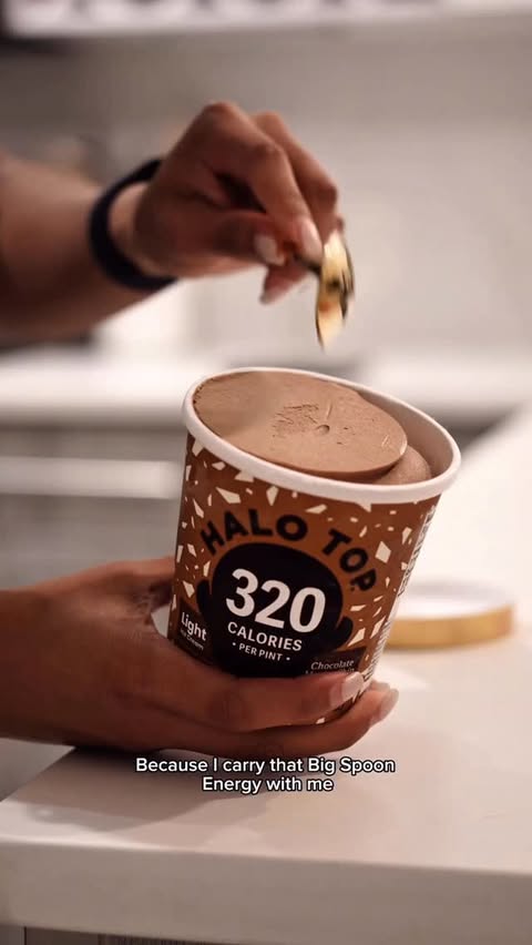 Instagram post by @_isabellamira for Halo Top Creamery. Caption reads: [...] try it for FREE — link in my bio.....