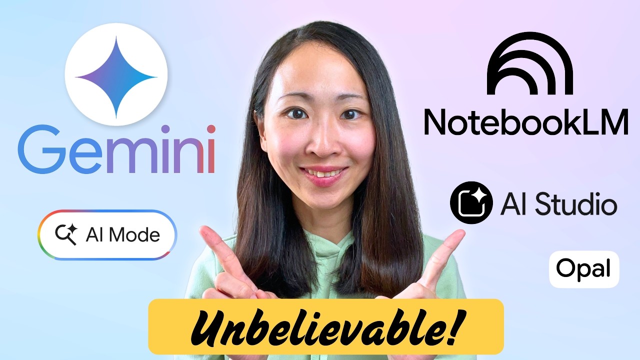 YouTube post by @graceleungyl for HubSpot. Caption reads: 30 FREE Things You won't believe Google AI Could....