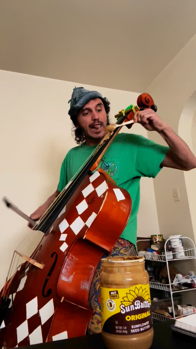 Instagram post by @rushadicus for SunButter. Caption reads: fingerboard = flavorboard 
@sunbutter is a goblin....