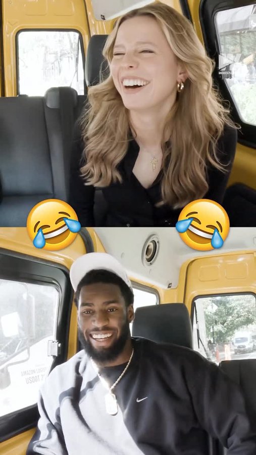 Instagram post by @elliotgeorgiadis for Whistle. Caption reads: Brian Burns on five toughest QBs to take down....